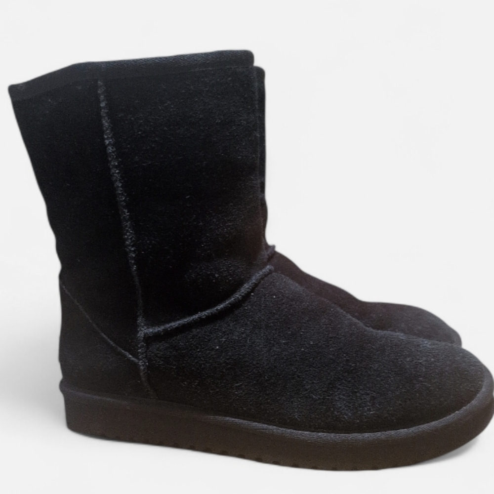 Koolaburra by UGG Koola Short Boots Black Suede Faux Fur Cozy Winter Women’s